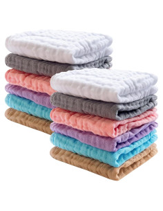 Paquete de 12 Paños de Muselina DOLPHIN DULCE 100% Algodón