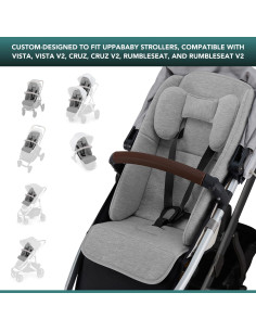Forro de Asiento para Bebés Uppababy Vista y Cruz - Gris 2