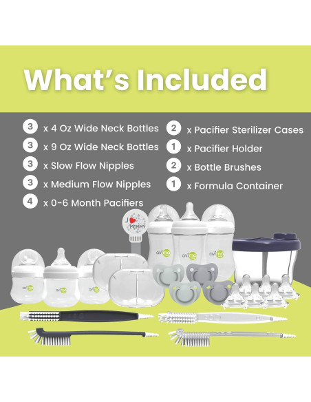 Juego de Biberones Anti Cólico Avima Baby - 22 Piezas Juego de Biberones Anti Cólico Avima Baby - 22 Piezas