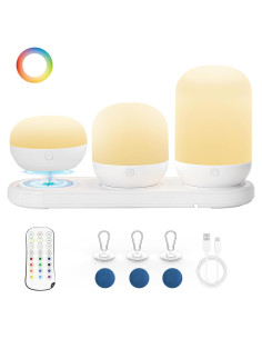 Juego de Luz Nocturna LED 3 en 1 Benaep - 17 Colores y Control Remoto