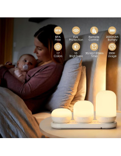 Juego de Luz Nocturna LED 3 en 1 Benaep - 17 Colores y Control Remoto 2