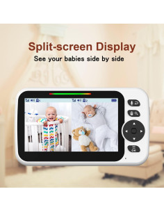 Monitor de Bebé Blemil 5" con 2 Cámaras y Audio Bidireccional 2