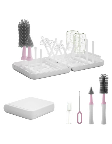 Juego de cepillos para biberones WHNL con soporte secado 5 en 1