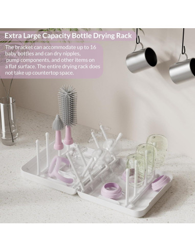 Juego de cepillos para biberones WHNL con soporte secado 5 en 1