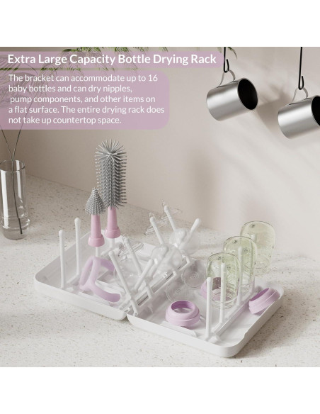 Juego de cepillos para biberones WHNL con soporte secado 5 en 1