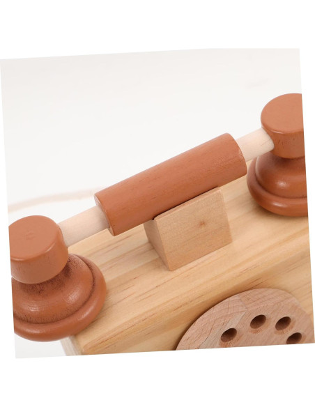 Teléfono de Madera Vintage BESPORTBLE para Niños 10.5x10cm