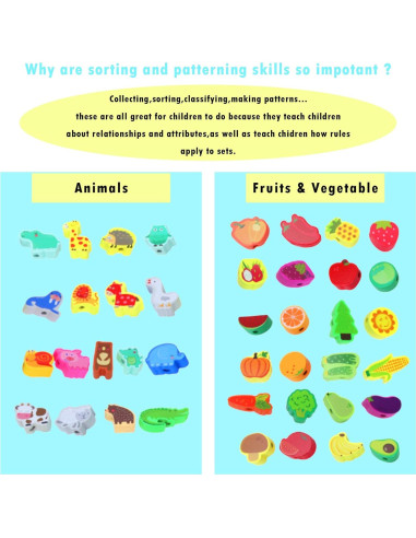 Juego de Cuentas de Enhebrado de Madera Visen 46 Piezas