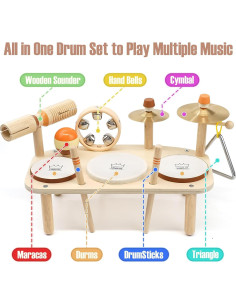 Juego de Batería 11 en 1 Vanplay para Niños de 2 a 6 Años 2