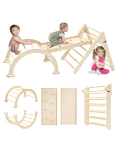 Triángulo de Escalada de Madera Montessori Pillowhale 284x71cm