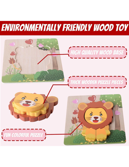 6 Rompecabezas de Madera San Valentín YIYEE para Niños