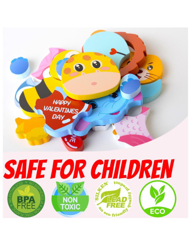 6 Rompecabezas de Madera San Valentín YIYEE para Niños