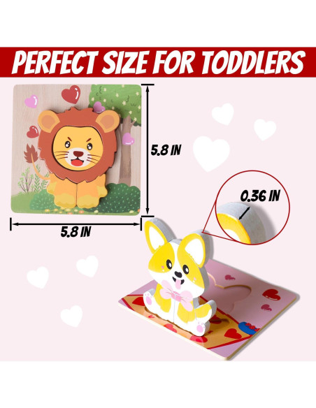6 Rompecabezas de Madera San Valentín YIYEE para Niños
