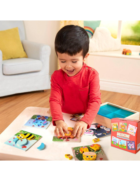 6 Rompecabezas de Madera San Valentín YIYEE para Niños