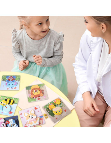 6 Rompecabezas de Madera San Valentín YIYEE para Niños