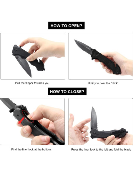 Cuchillo Plegable EMHTiii con Cortador y Rompedor de Vidrio