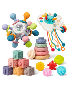 Juguetes Montessori 5 en 1 Jyusmile para Bebés 0-12 Meses