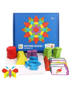 Juguete Educativo JCREN Bloques de Madera 155 Piezas STEM