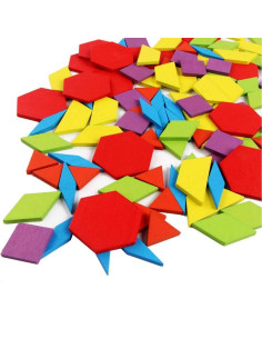 Juguete Educativo JCREN Bloques de Madera 155 Piezas STEM 2