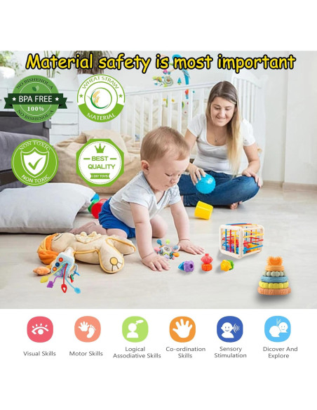 Juguetes Montessori para Bebés 6-36 Meses - Set Educativo