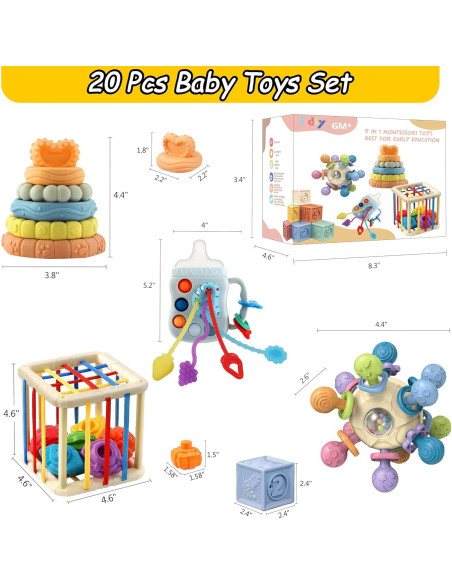 Juguetes Montessori para Bebés 6-36 Meses - Set Educativo