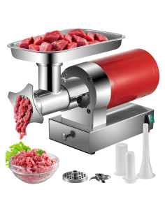 Picadora de Carne Eléctrica VEVOR 1100W 299.37 kg/h Acero Inox