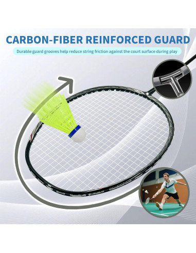 Set de Raquetas de Bádminton Senston N80 - Fibra de Carbono 5U