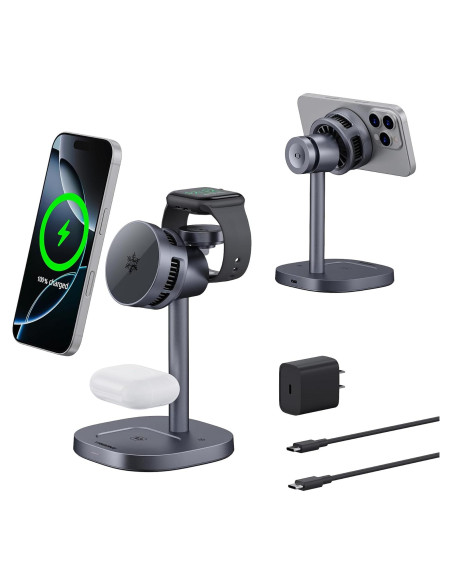 Cargador Inalámbrico 3 en 1 TRIBONE TB-005 Qi2 15W para iPhone 16