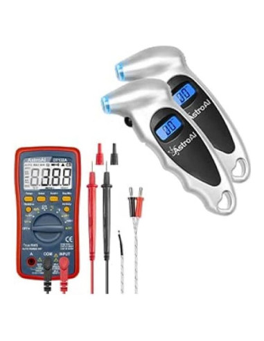 Medidor de Presión de Neumáticos Digital AstroAI 10.34 Bar + Multímetro TRMS