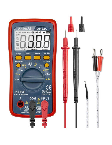 Medidor de Presión de Neumáticos Digital AstroAI 10.34 Bar + Multímetro TRMS