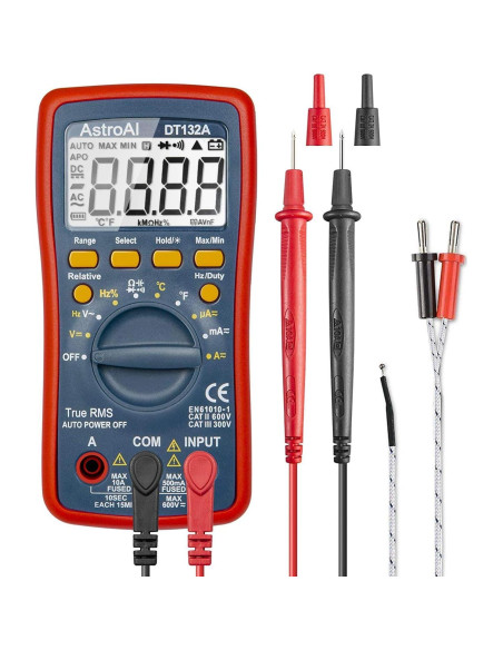 Medidor de Presión de Neumáticos Digital AstroAI 10.34 Bar + Multímetro TRMS