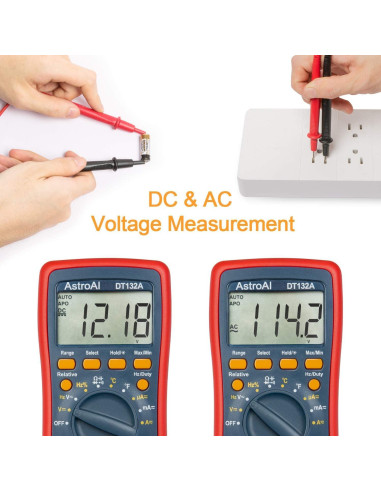 Medidor de Presión de Neumáticos Digital AstroAI 10.34 Bar + Multímetro TRMS
