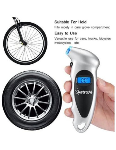 Medidor de Presión de Neumáticos Digital AstroAI 10.34 Bar + Multímetro TRMS