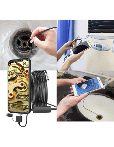 Endoscopio Oumefar 3 en 1 Tipo C HD 1280x720 5m