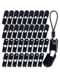 Cierres de Cordón HINZIC 35 Piezas 18 Dientes Negro