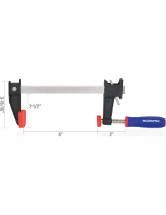 WORKPRO Juego de Abrazaderas de Barra de Acero 6" 2-pack 2