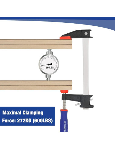 WORKPRO Juego de Abrazaderas de Barra de Acero 6" 2-pack