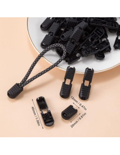 Cierres de Cordón HINZIC 35 Piezas 18 Dientes Negro 2