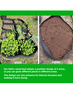 Cama de Jardín Elevada CJGQ de Tela 0.61x0.61m con 4 Rejillas 2