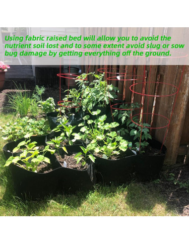 Cama de Jardín Elevada CJGQ de Tela 0.61x0.61m con 4 Rejillas