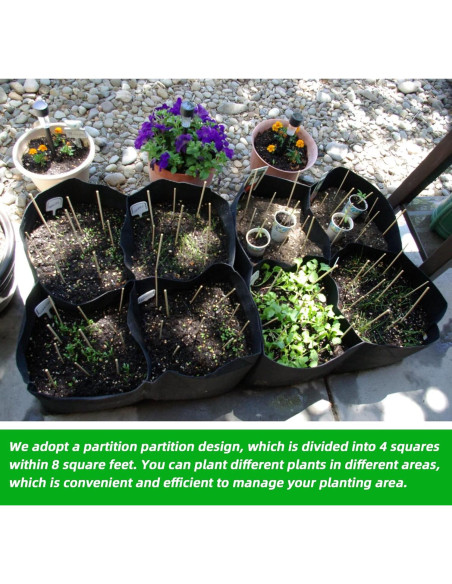 Cama de Jardín Elevada CJGQ de Tela 0.61x0.61m con 4 Rejillas