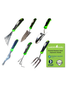 Juego de Herramientas de Jardín Garden Guru 6 Piezas Acero Inoxidable