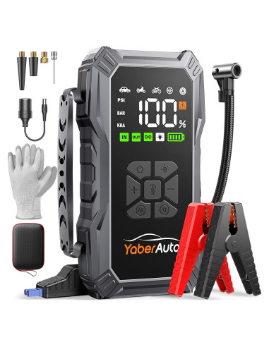 Arrancador de Batería YaberAuto AP01 6000A con Compresor 150PSI