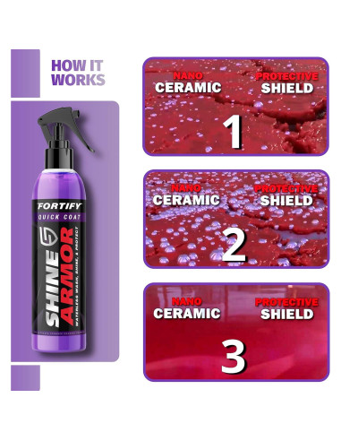 Brillo Armor Spray Cerámico Hidrofóbico 3 en 1 para Autos