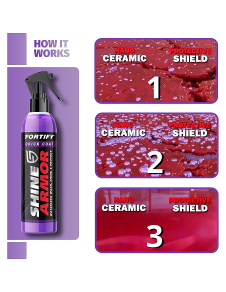 Brillo Armor Spray Cerámico Hidrofóbico 3 en 1 para Autos