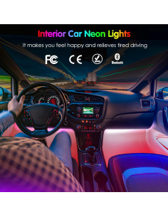 Luces LED RGB para Carro Keepsmile con Control APP y Sincronización Musical 2