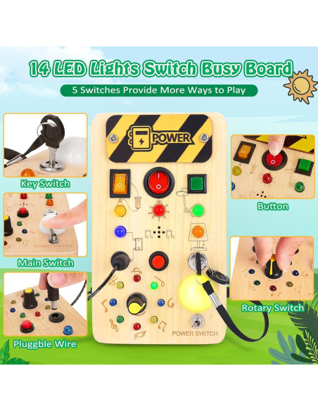 Tablero Ocupado Musical Montessori OAKJAR para Bebés 1-4 Años