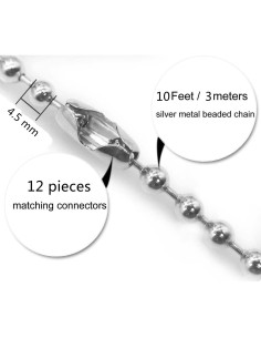 Cadena de tirón cromo Stark Star 10 pies 4.5 mm con conectores 2