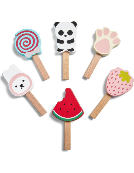 Carrito de Helados de Madera Medoga 29 Piezas para Niños