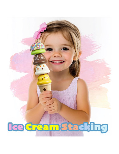 Carrito de Helados de Madera Medoga 29 Piezas para Niños