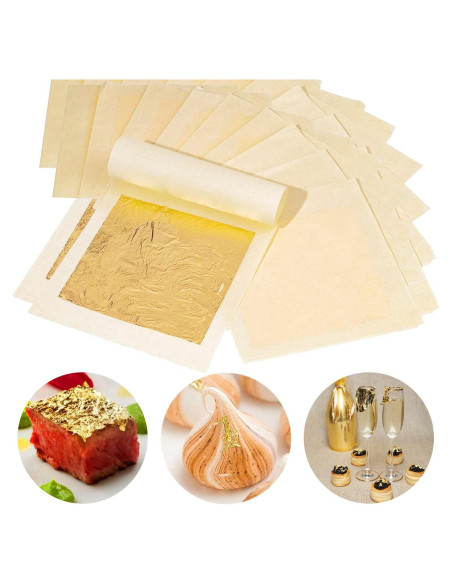 Hojas de Oro Comestible 24K LTKJ - 20 Hojas 11x11 cm Hojas de Oro Comestible 24K LTKJ - 20 Hojas 11x11 cm